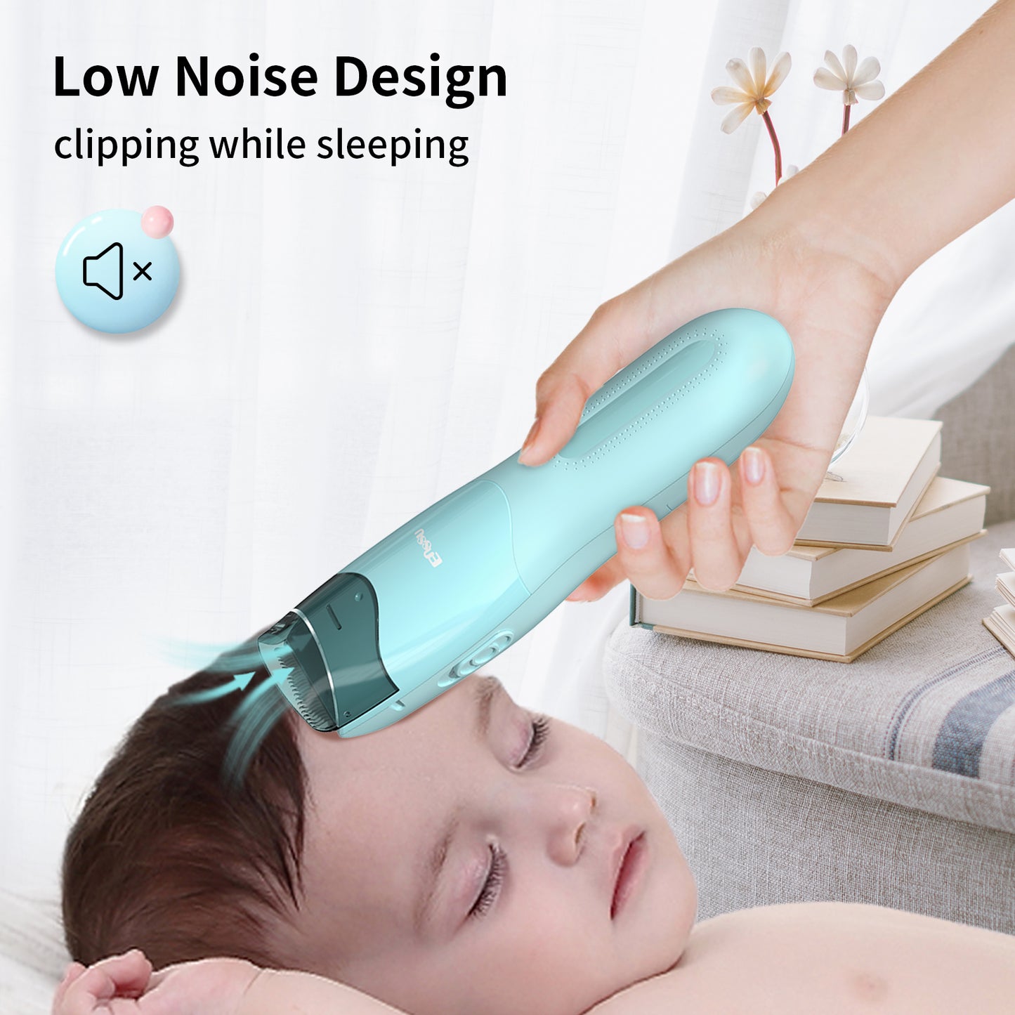 Auto-Vacuum Baby Hair Clipper – Safe Ceramic Blade, IPX7 Waterproof