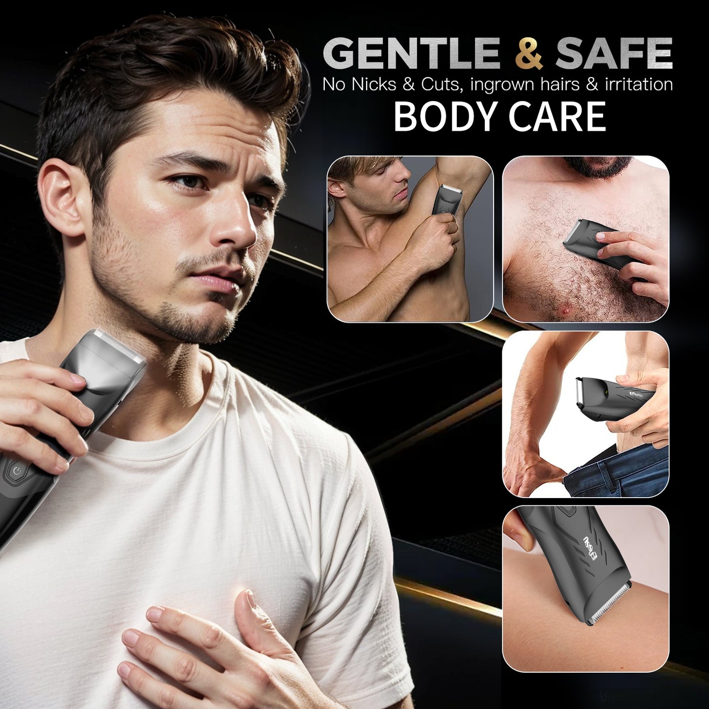 Waterproof Grooming Kit – Trim & Shave with LCD Display & Charging Base