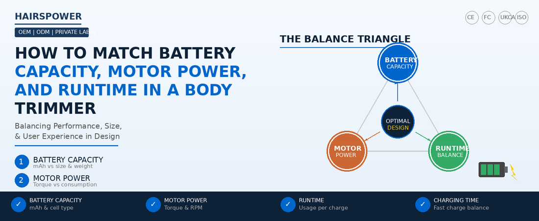 How to Match Battery Capacity, Motor Power, and Runtime in a Body Trimmer
