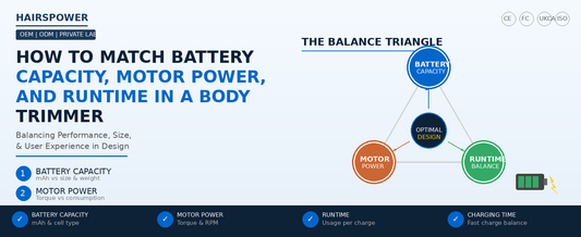 How to Match Battery Capacity, Motor Power, and Runtime in a Body Trimmer