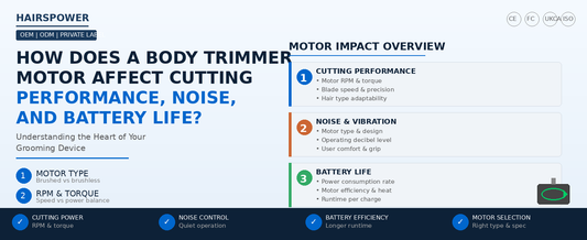 How Does a Body Trimmer Motor Affect Cutting Performance, Noise, and Battery Life?