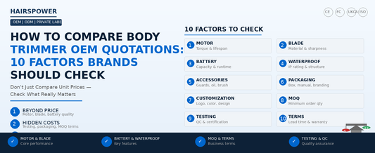 How to Compare Body Trimmer OEM Quotations: 10 Factors Brands Should Check