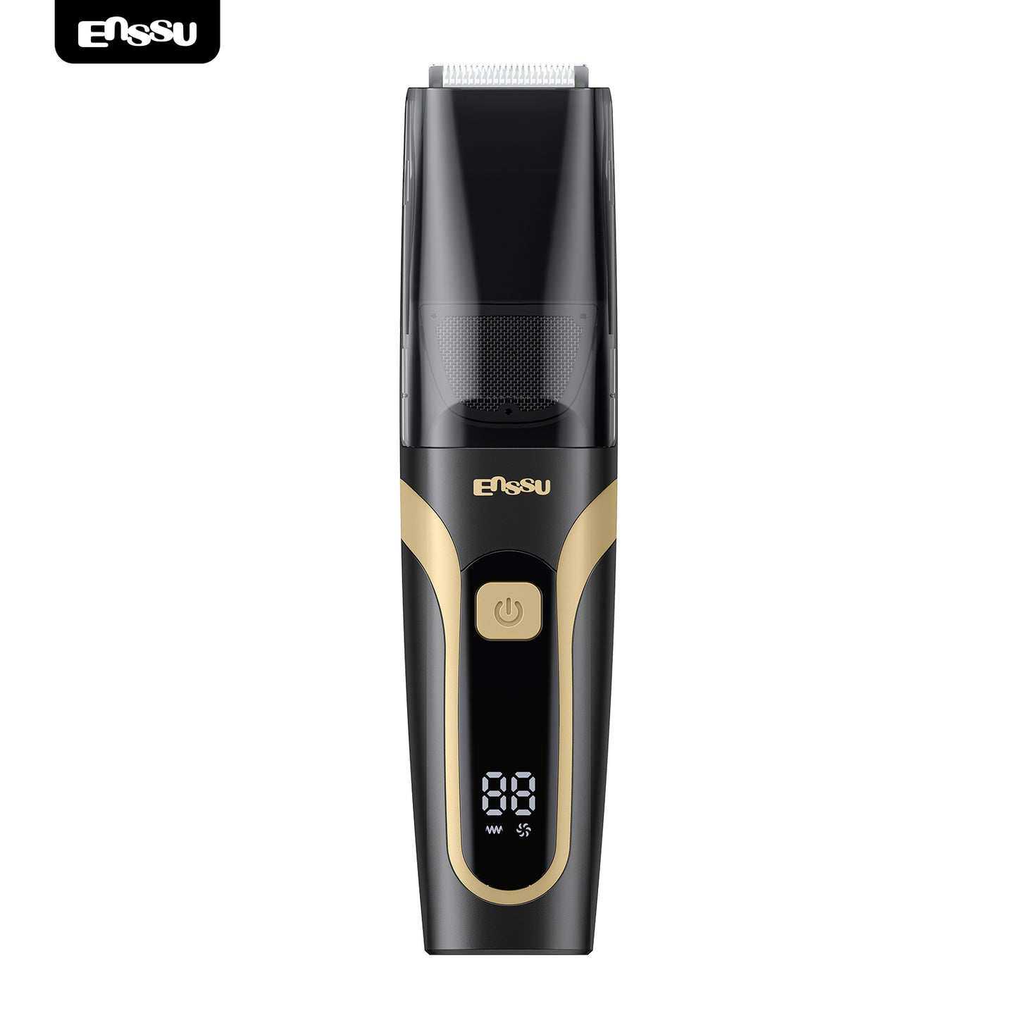 Vacuum Beard Trimmer – Yellow, 1-20mm Combs, LCD Display, IPX7 Waterproof