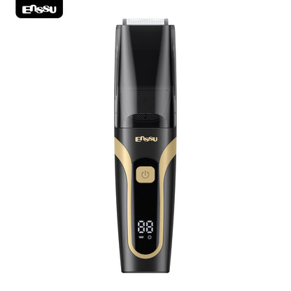Vacuum Beard Trimmer – Yellow, 1-20mm Combs, LCD Display, IPX7 Waterproof