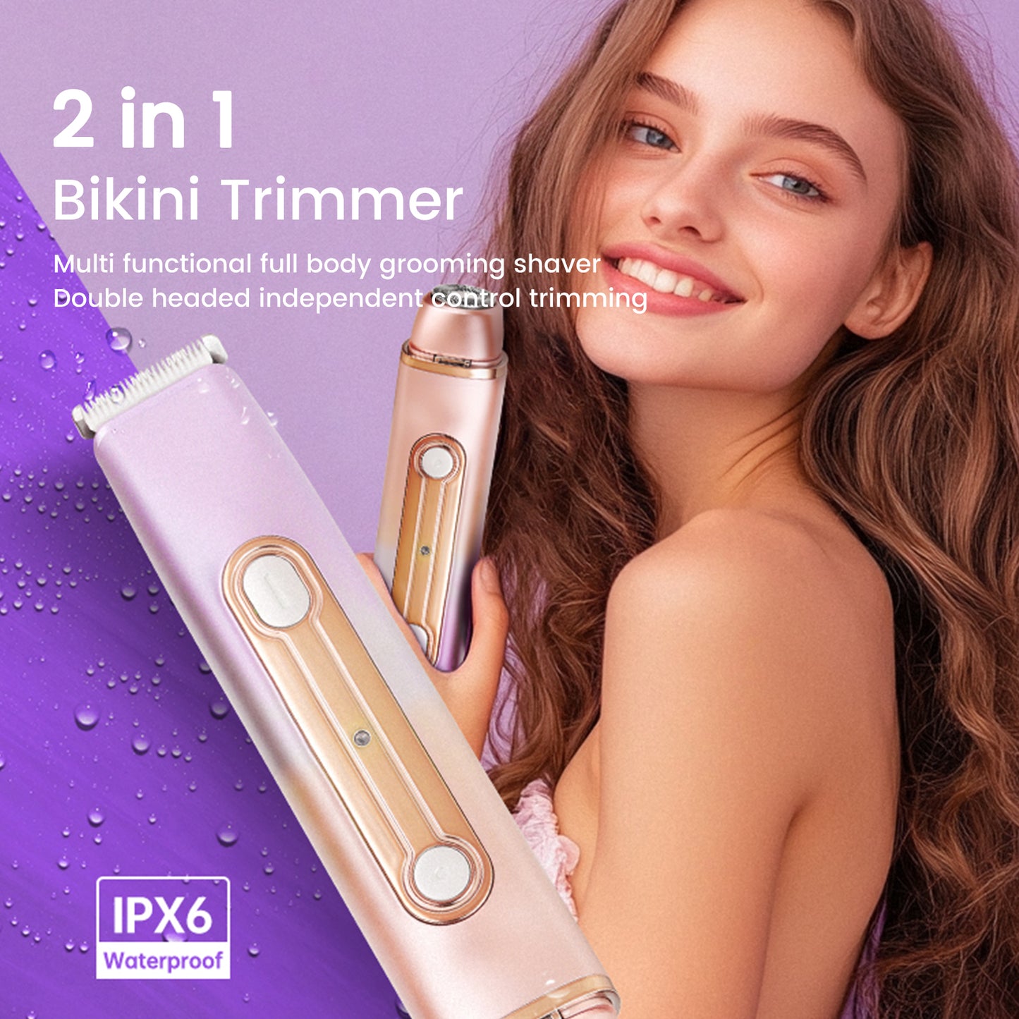 Waterproof Bikini Trimmer for Women | Ceramic Safe Blade