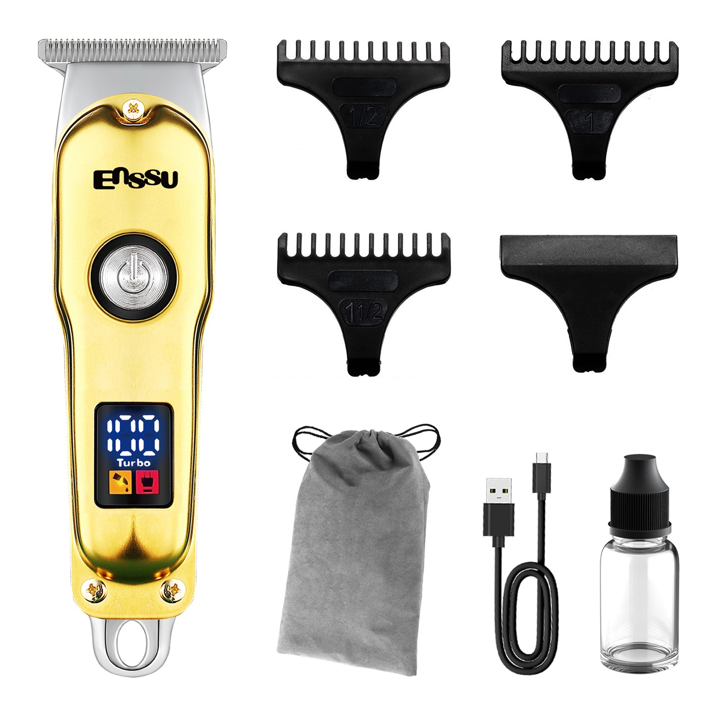 Pro Hair Trimmer – T-Shape Stainless Blade, 6800RPM Dual-Speed Motor