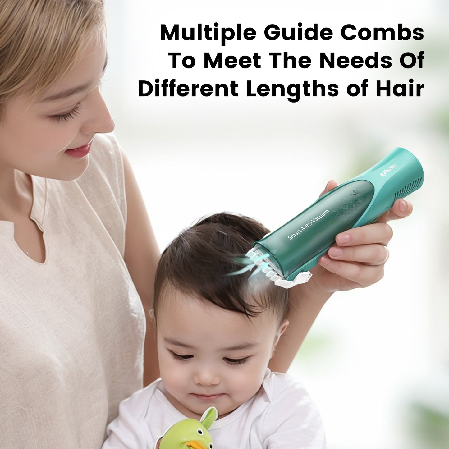 Auto-Vacuum Baby Hair Clipper – Safe Ceramic Blade, Large Storage, IPX7 Waterproof