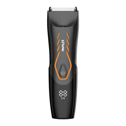 Men’s Body Trimmer – Safe Cut-Preventing Blade, IPX7 Waterproof, LED Spotlight, LCD Display & Charging Dock – Black