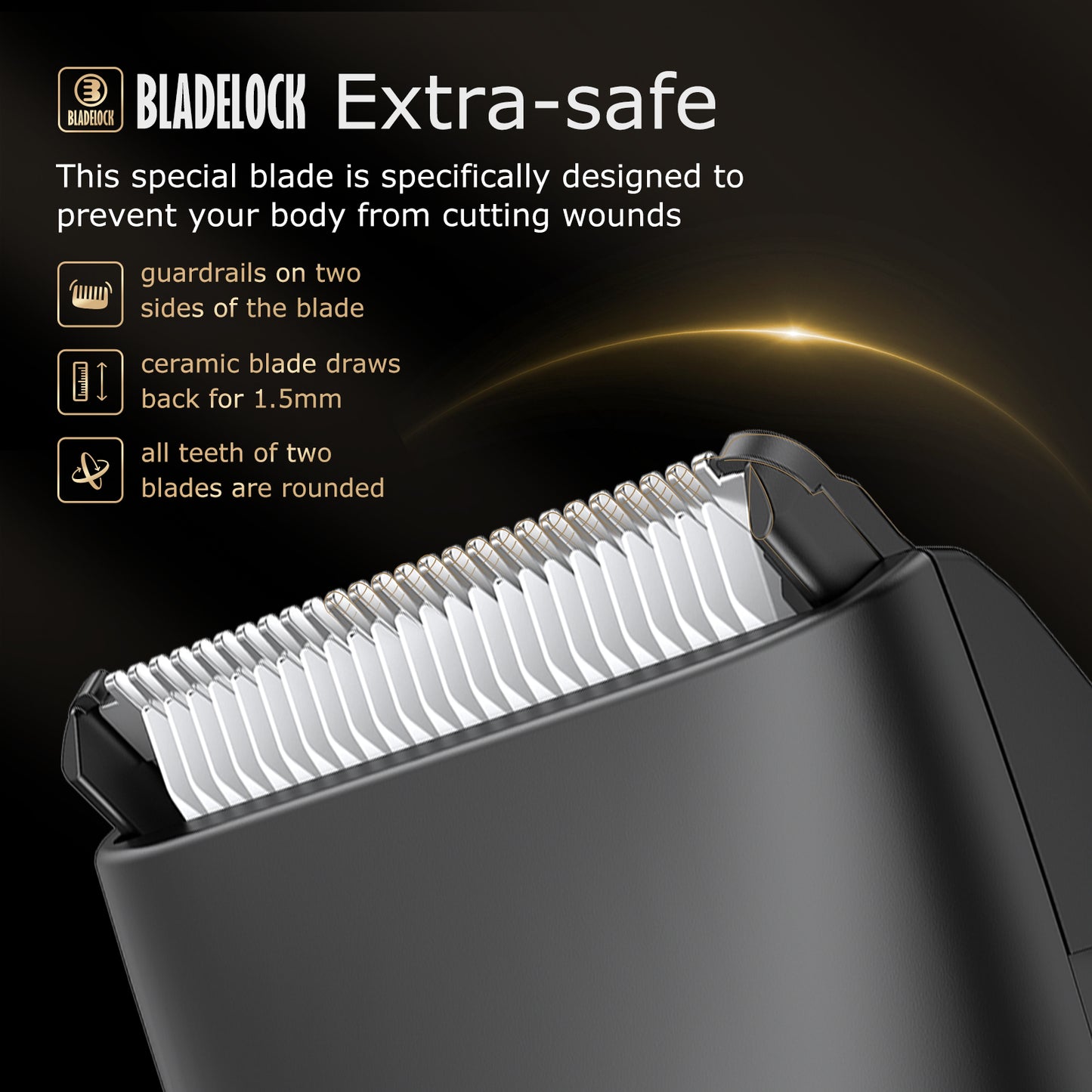 Mini Men's Body Trimmer - Cut-Preventing Blade, IPX7 Waterproof & LCD Display