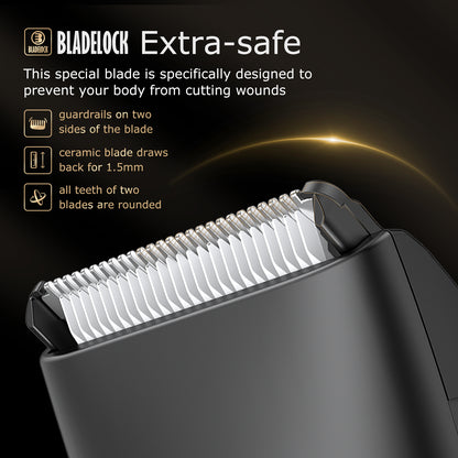 Mini Men's Body Trimmer - Cut-Preventing Blade, IPX7 Waterproof & LCD Display