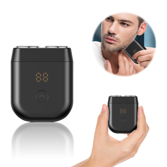 Mini IPX7 Waterproof Beard Trimmer – Dual-Blade, Floating Surface