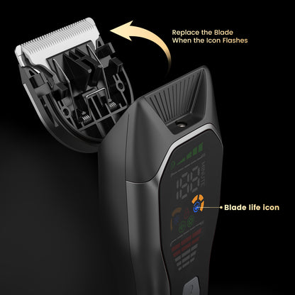 Professional Hair Trimmer – 50mm Blade 6500RPM Motor LCD Display