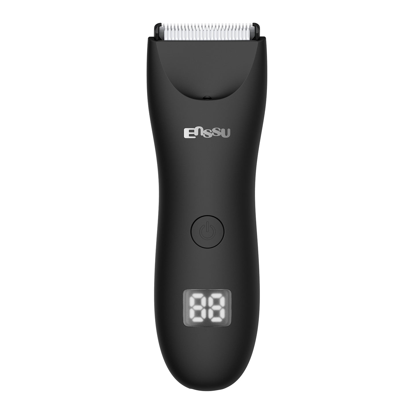 Men's Body Trimmer – Black Waterproof, Ceramic Blade For Groin & Body, LED Light, LCD Display & Dock
