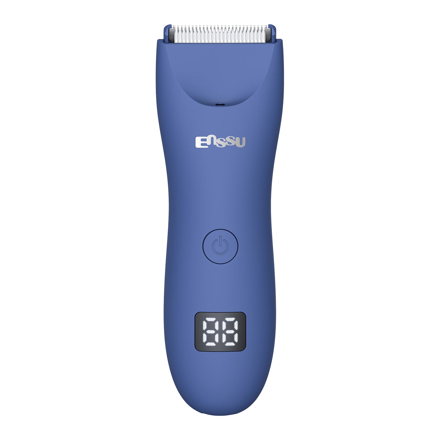 Men's Body Trimmer – Blue Waterproof, Ceramic Blade For Groin & Body, LED Light, LCD Display & Dock