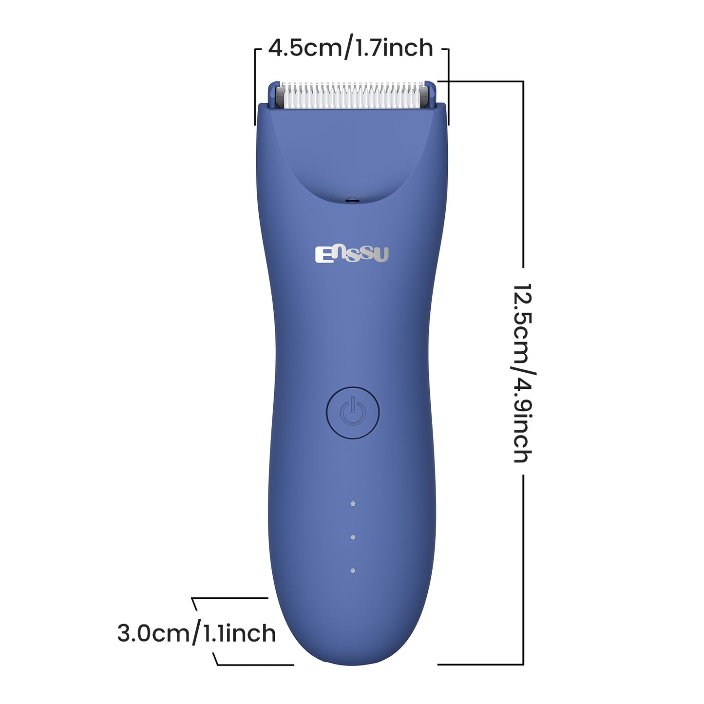 Men’s Body Trimmer Blue – Waterproof, Ceramic Blade, LED Light & Dock
