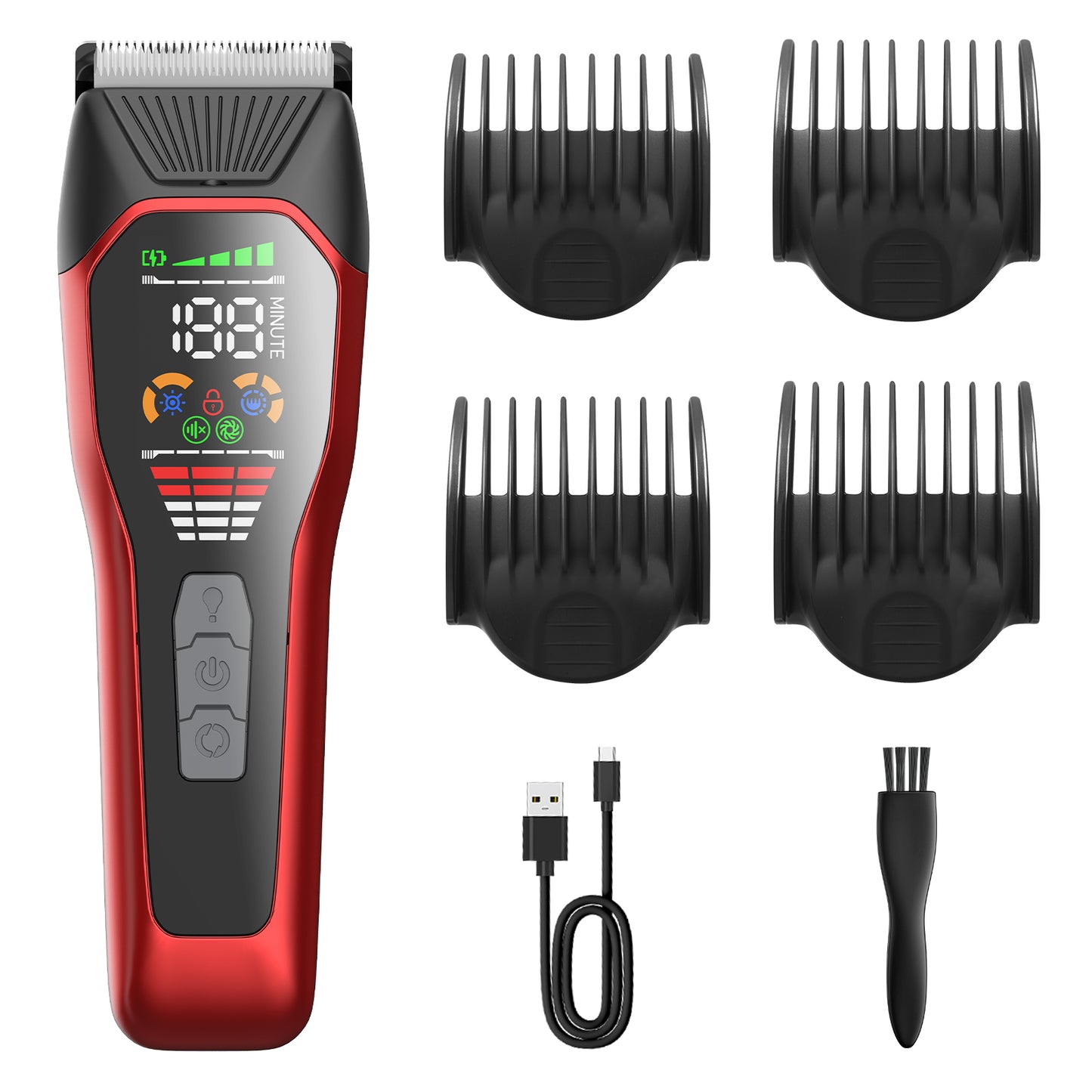 Professional Pet Hair Clipper – 50mm Wide Blade, 6500RPM Powerful Motor, Large LCD Display, Skin-Safe Design