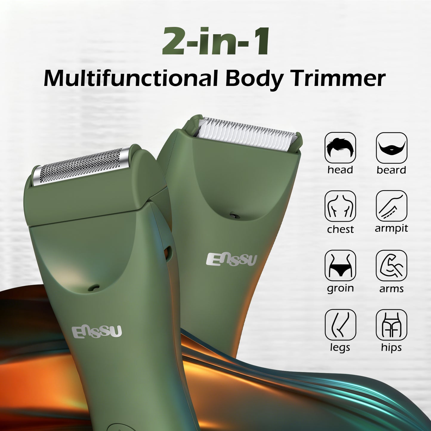 2-in-1 Pro Green Trimmer – Digital Display, Charging Base, IPX7 Waterproof
