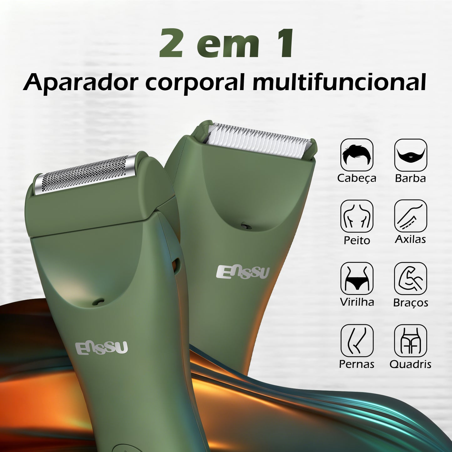2-in-1 Men's Body Trimmer Dual Blade Kit – Waterproof, Ceramic Blade, LED Light, LCD Display & Dock