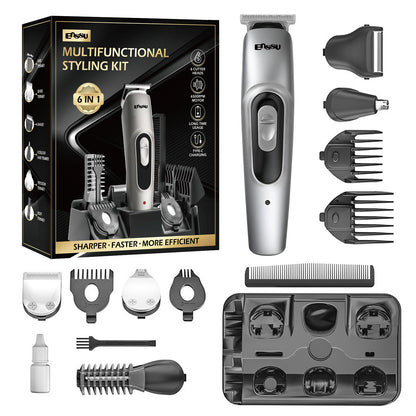 Multifunctional Styling Kit – 6-in-1 Hair Clipper, 6500–10000RPM Motor