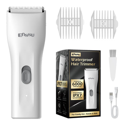 Mini Electric Hair Clipper – White | IPX7 Waterproof with Ceramic Safe Blade