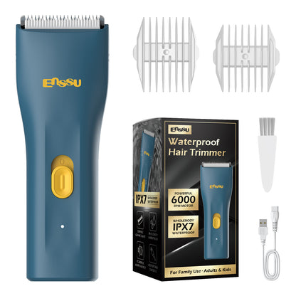 Mini Electric Hair Clipper – Blue | IPX7 Waterproof with Ceramic Safe Blade