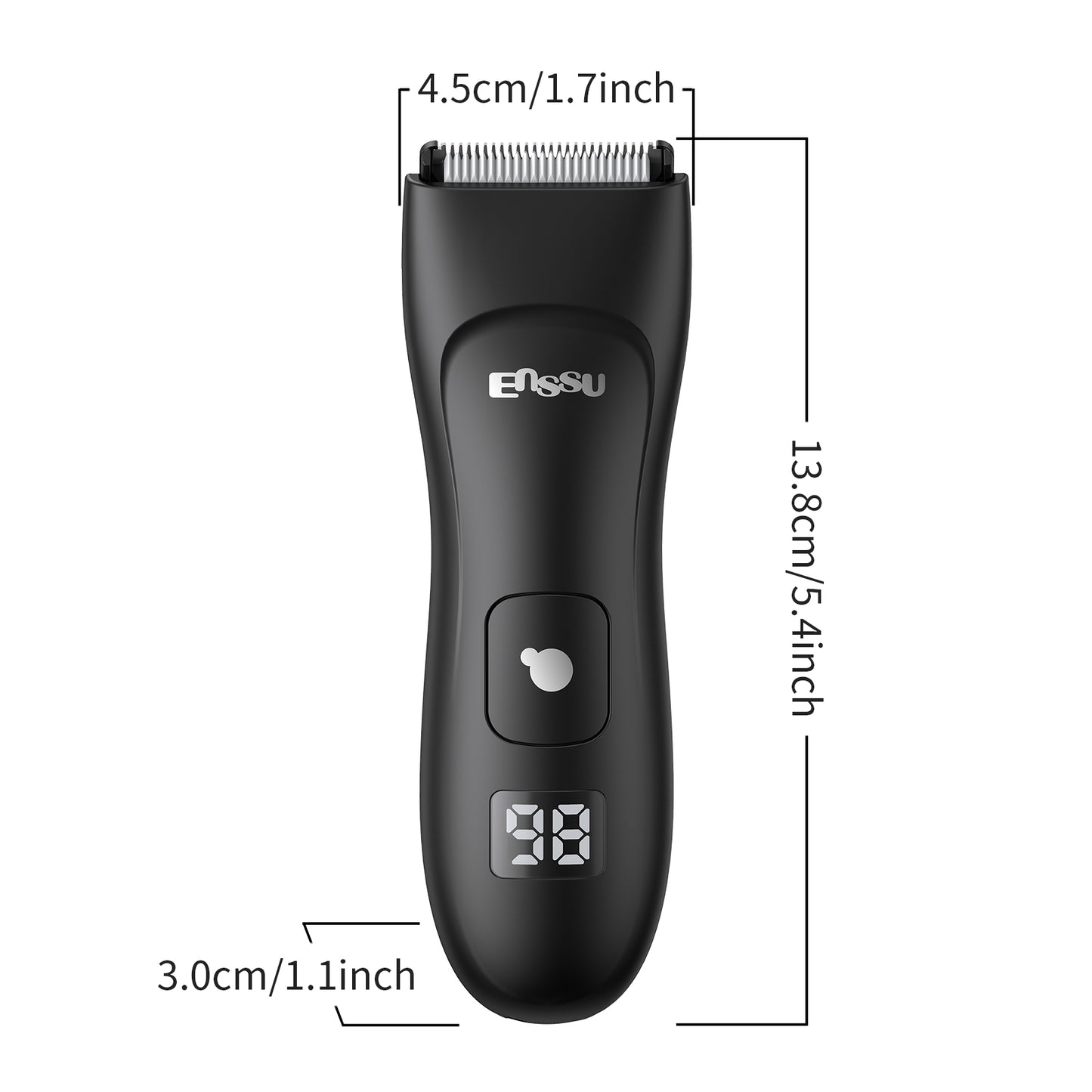 Mini Men's Body Trimmer - Cut-Preventing Blade, IPX7 Waterproof & LCD Display