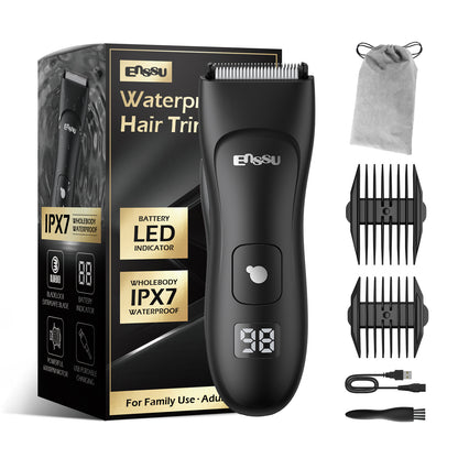 Mini Men's Body Trimmer - Cut-Preventing Blade, IPX7 Waterproof & LCD Display