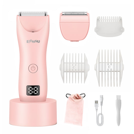 Lady 2-in-1 Bikini Trimmer with Safe Ceramic Blade – Waterproof, Spotlight & LCD Battery Display