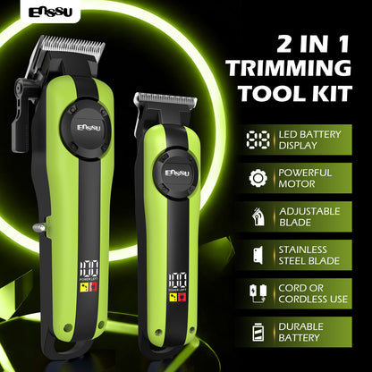2-in-1 Professional Hair Trimmer Kit – Electric Clipper Grooming Set