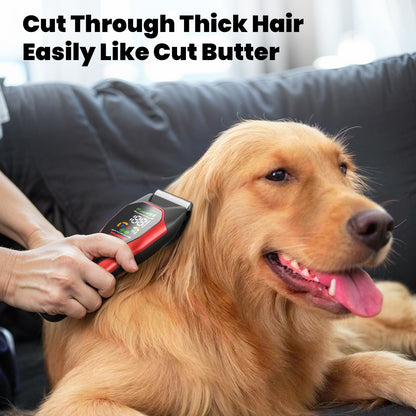 Professional Pet Hair Clipper – 50mm Wide Blade, 6500RPM Powerful Motor, Large LCD Display, Skin-Safe Design