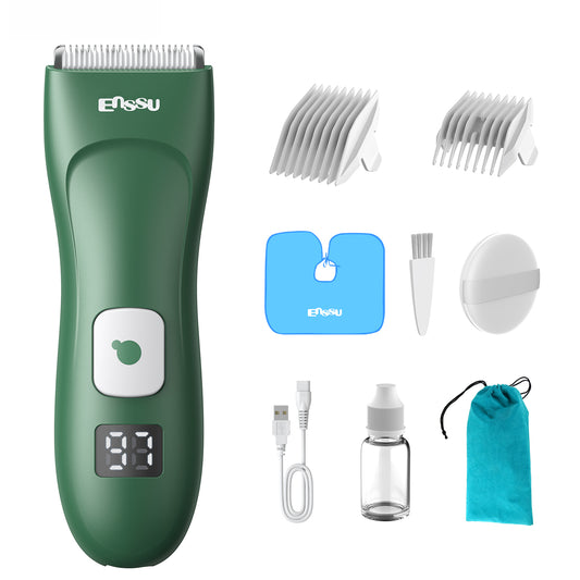 Baby Hair Clipper – Safe Ceramic Blade, Low Noise, LCD Display, IPX7 Waterproof