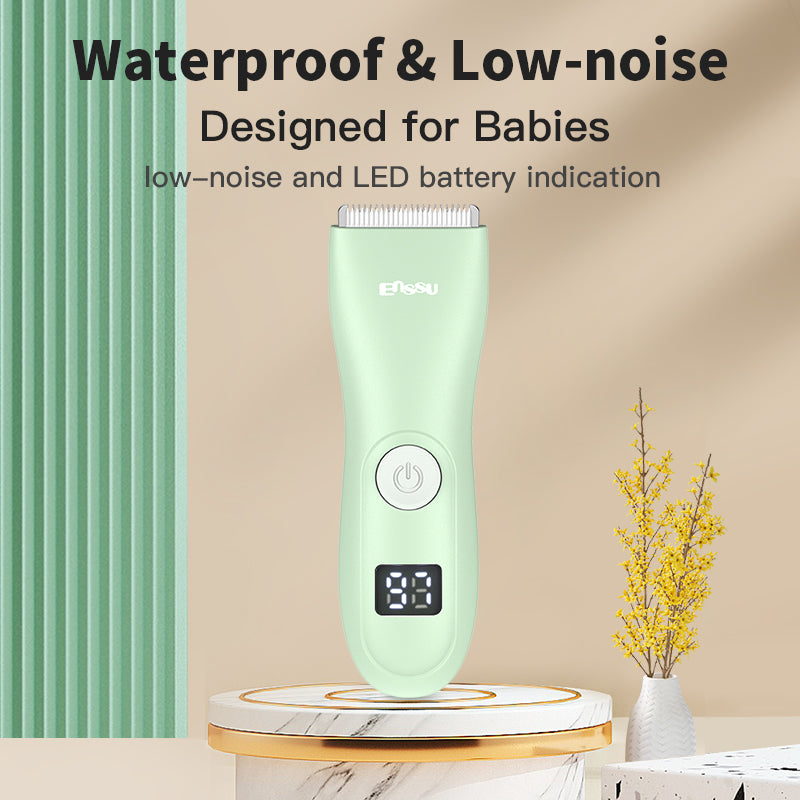 Baby Hair Clipper – Safe Ceramic Blade, Low Noise, LCD Display, IPX7 Waterproof