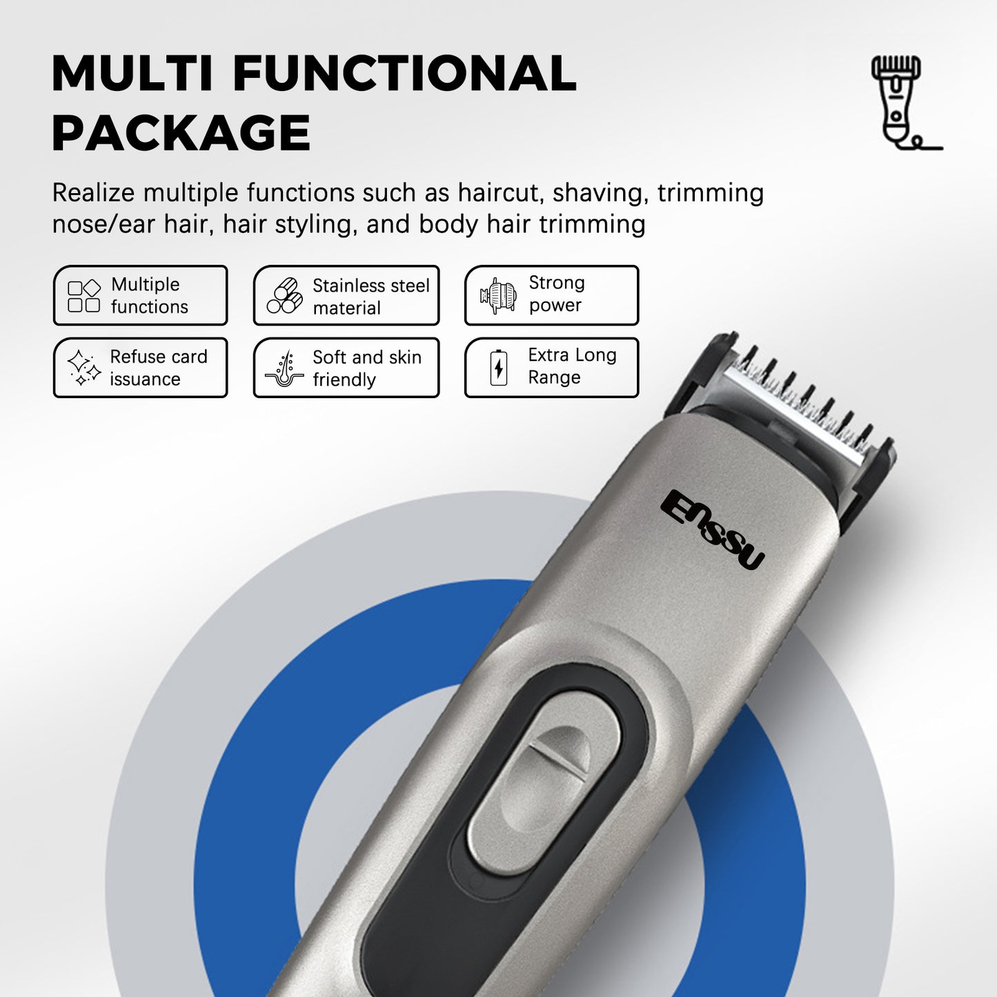 Multifunctional Styling Kit – 6-in-1 Hair Clipper, 6500–10000RPM Motor