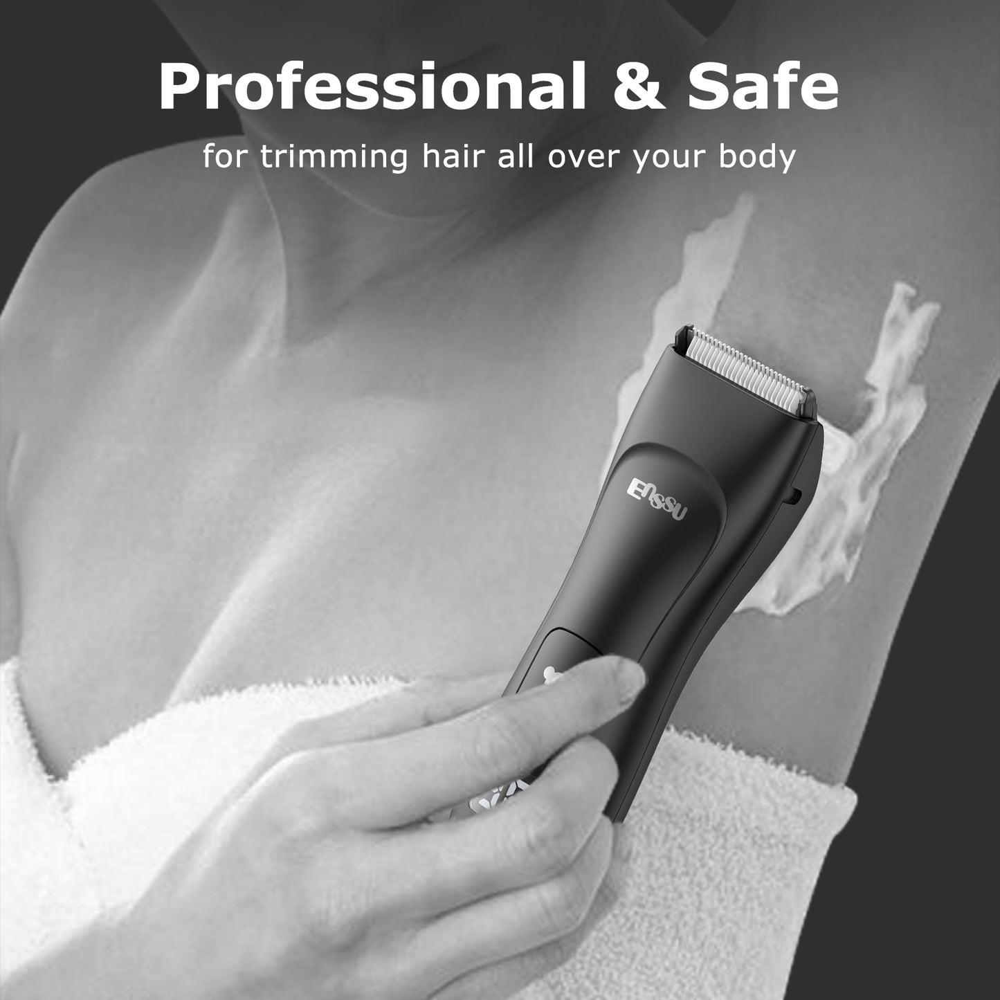 Mini Men's Body Trimmer - Cut-Preventing Blade, IPX7 Waterproof & LCD Display