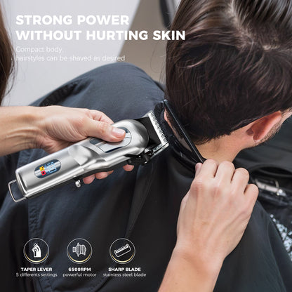 Pro Hair Clipper – Adjustable 45mm Stainless Blade, 6500RPM Motor
