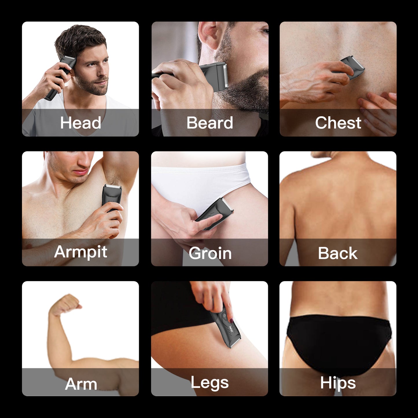 Waterproof Grooming Kit – Trim & Shave with LCD Display & Charging Base