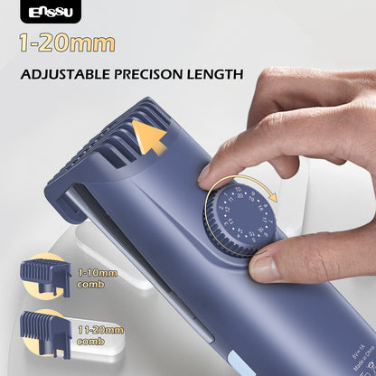 Vacuum Beard Trimmer – Blue, 1-20mm Combs, LCD Display, IPX7 Waterproof
