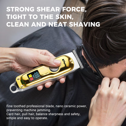 Pro Hair Trimmer – T-Shape Stainless Blade, 6800RPM Dual-Speed Motor