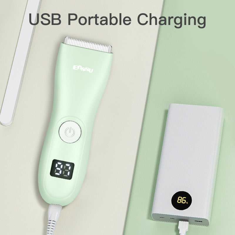 Baby Hair Clipper – Safe Ceramic Blade, Low Noise, LCD Display, IPX7 Waterproof