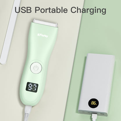 Baby Hair Clipper – Safe Ceramic Blade, Low Noise, LCD Display, IPX7 Waterproof