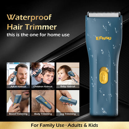 Mini Electric Hair Clipper – Blue | IPX7 Waterproof with Ceramic Safe Blade