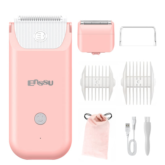 2-in-1 Waterproof Bikini Trimmer for Women – Dual Ceramic Blades & Spotlight