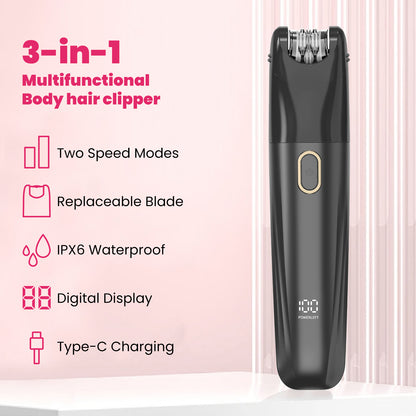 3-in-1 Women’s Electric Body Groomer – Multi-Functional Hair Trimmer Kit