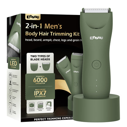 2-in-1 Pro Green Trimmer – Digital Display, Charging Base, IPX7 Waterproof