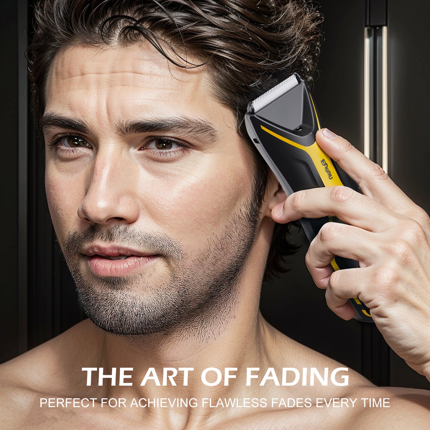 Men's Body Trimmer - Cut-Preventing Blade, IPX7 Waterproof, Spotlight, LCD Display & Dock