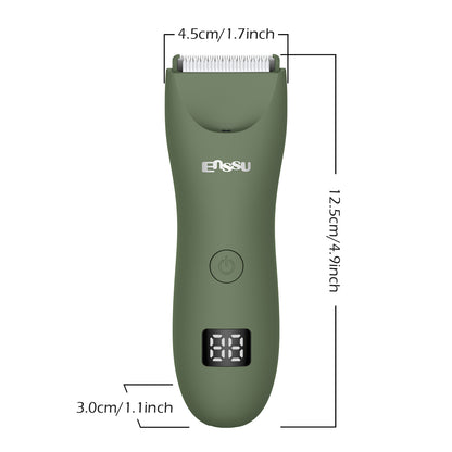 2-in-1 Men's Body Trimmer Dual Blade Kit – Waterproof, Ceramic Blade, LED Light, LCD Display & Dock
