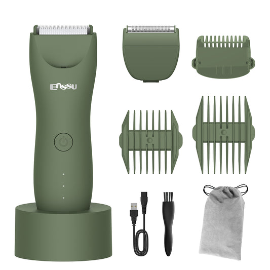 2-in-1 Pro Green Trimmer – Digital Display, Charging Base, IPX7 Waterproof