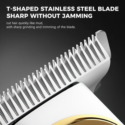 Pro Hair Trimmer – T-Shape Stainless Blade, 6800RPM Dual-Speed Motor