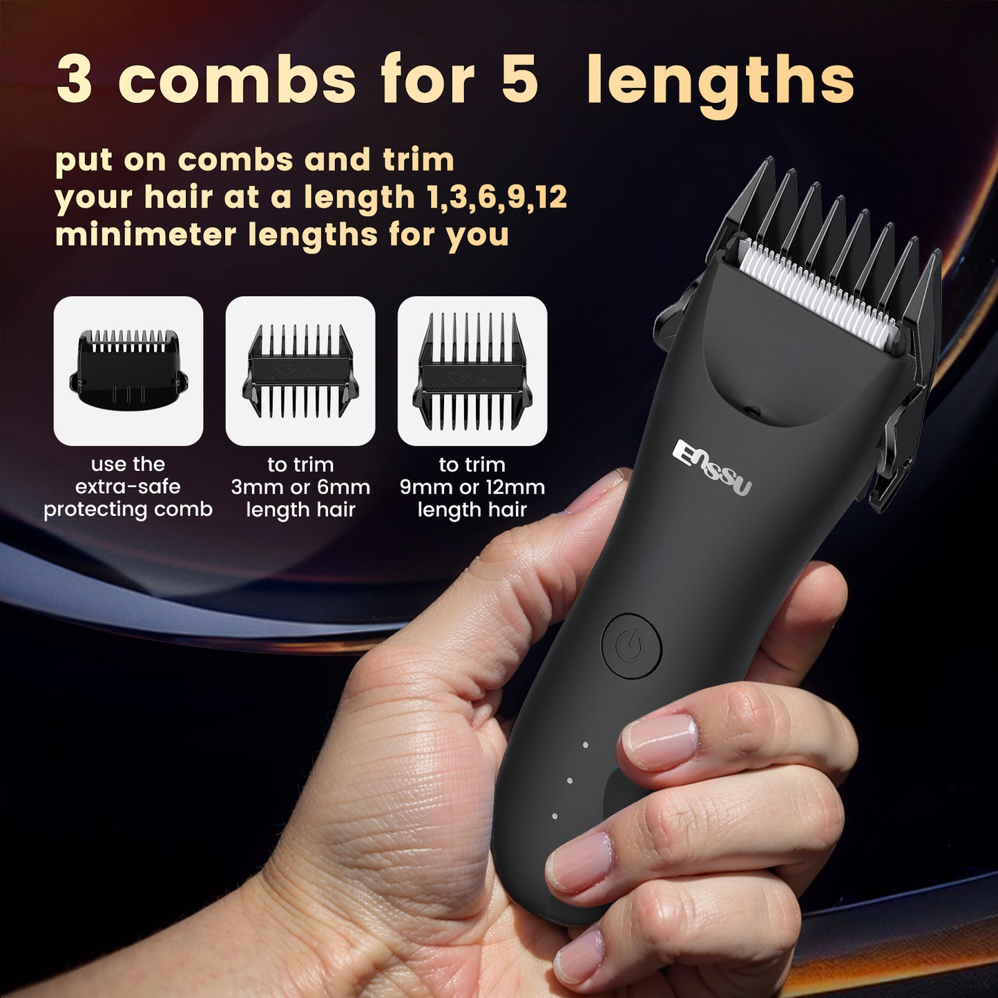 Men’s Body Trimmer Black – Waterproof, Ceramic Blade, LED Light & Dock