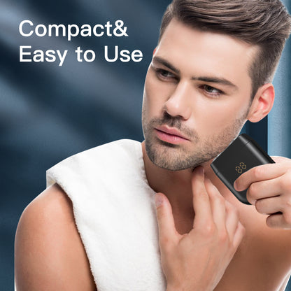 Mini IPX7 Waterproof Beard Trimmer – Dual-Blade, Floating Surface